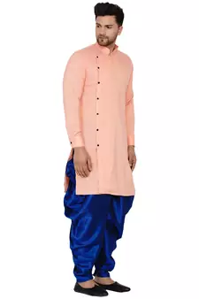 Pink plain rayon men-kurtas