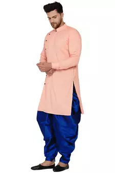 Pink plain rayon men-kurtas