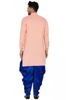 Pink plain rayon men-kurtas