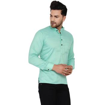 Green plain rayon men-kurtas 2