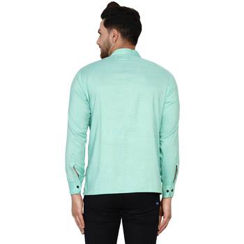 Green plain rayon men-kurtas 4