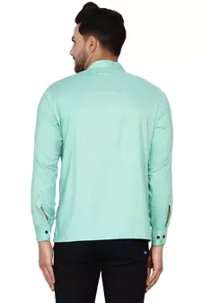 Green plain rayon men-kurtas