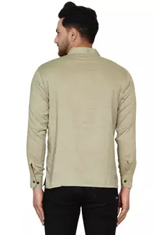 Beige plain rayon men-kurtas