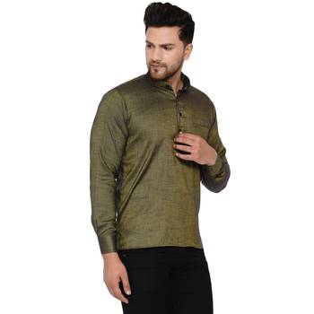 Green plain rayon men-kurtas 2