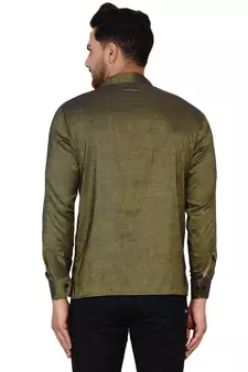 Green plain rayon men-kurtas