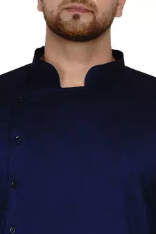 Blue plain rayon men-kurtas