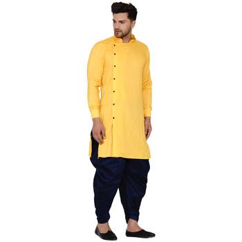 Yellow plain rayon men-kurtas 2