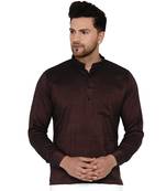 Maroon plain rayon men-kurtas