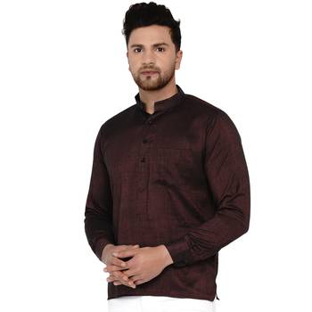 Maroon plain rayon men-kurtas 3