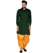 Green plain rayon men-kurtas