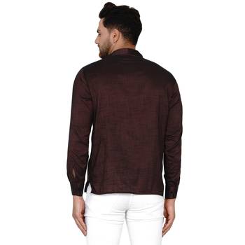 Maroon plain rayon men-kurtas 4