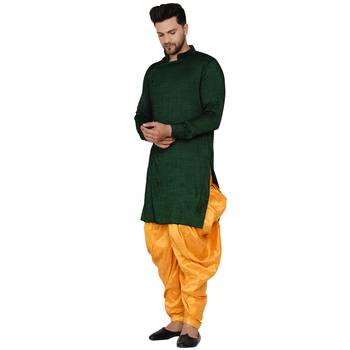 Green plain rayon men-kurtas 3