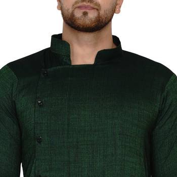 Green plain rayon men-kurtas 5