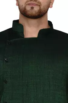Green plain rayon men-kurtas