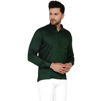 Green plain rayon men-kurtas 2