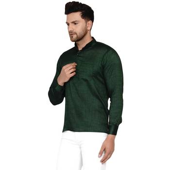 Green plain rayon men-kurtas 3