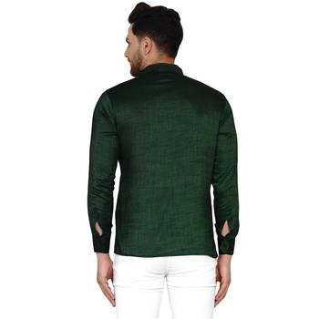 Green plain rayon men-kurtas 4