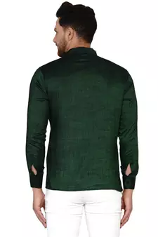 Green plain rayon men-kurtas