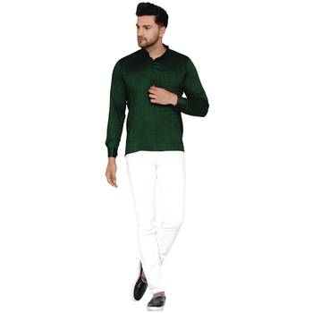 Green plain rayon men-kurtas 5