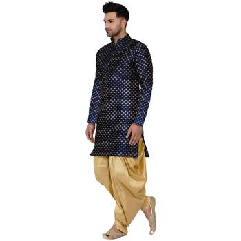 Blue printed banarasi men-kurtas 3
