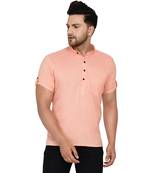 Pink plain rayon men-kurtas
