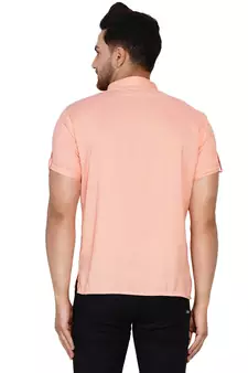 Pink plain rayon men-kurtas