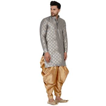 Grey printed banarasi men-kurtas 2
