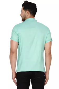 Green plain rayon men-kurtas