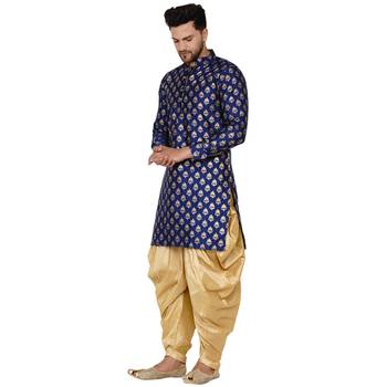 Blue printed banarasi men-kurtas 3