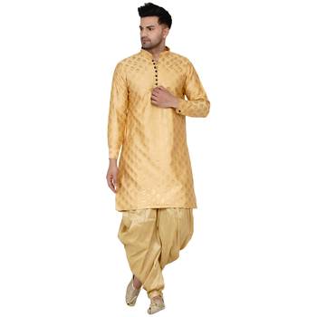 Gold printed banarasi men-kurtas 1