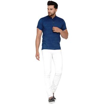 Blue plain rayon men-kurtas 5