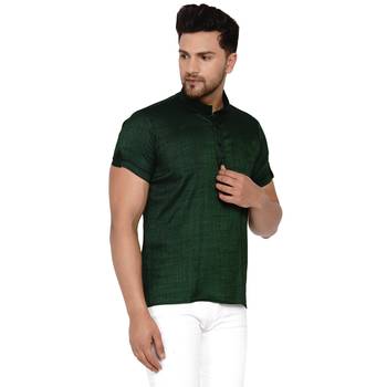 Green plain rayon men-kurtas 2
