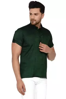 Green plain rayon men-kurtas