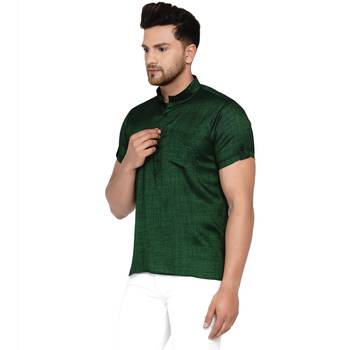 Green plain rayon men-kurtas 3