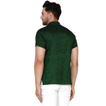 Green plain rayon men-kurtas 4