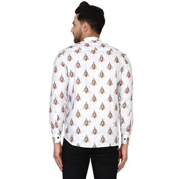 White printed cotton men-kurtas 4