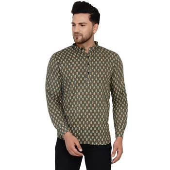 Green printed cotton men-kurtas 1