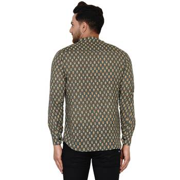 Green printed cotton men-kurtas 4