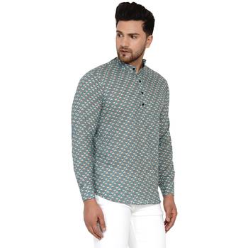 Green printed cotton men-kurtas 2