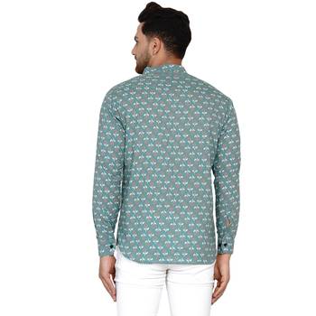 Green printed cotton men-kurtas 4