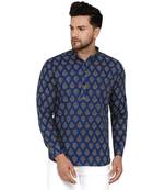 Blue printed cotton Short kurta
