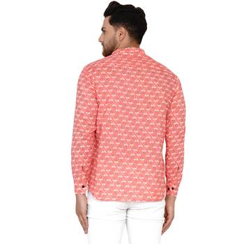 Pink printed cotton men-kurtas 4