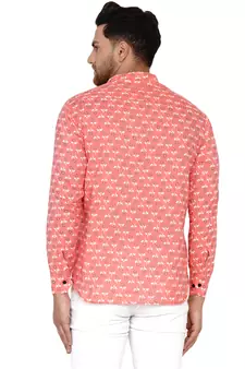 Pink printed cotton men-kurtas