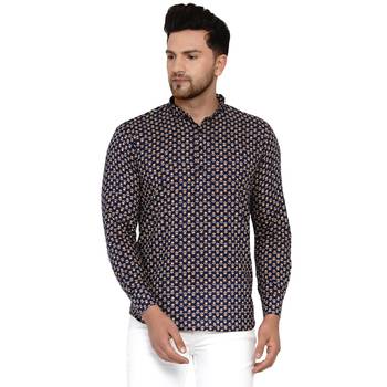 Blue printed cotton men-kurtas 1