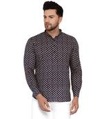 Blue printed cotton men-kurtas
