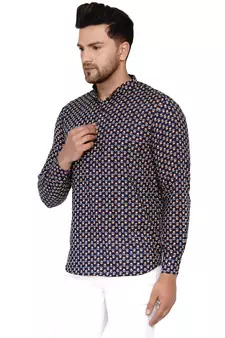 Blue printed cotton men-kurtas