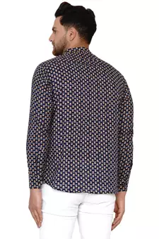 Blue printed cotton men-kurtas