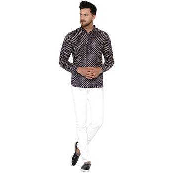 Blue printed cotton men-kurtas 5