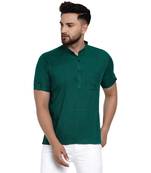 Green plain rayon men-kurtas