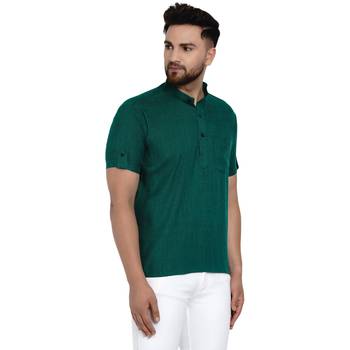 Green plain rayon men-kurtas 2